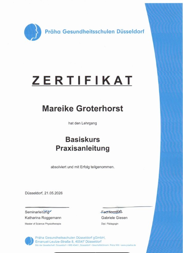 Fortbildung Praxisanleiterin - Zum Vergrößern bitte auf das Bild klicken